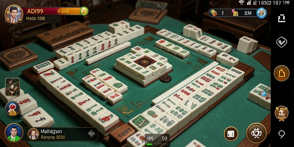 Tampilan gameplay ADI99 dengan desain ubin Mahjong yang menarik.