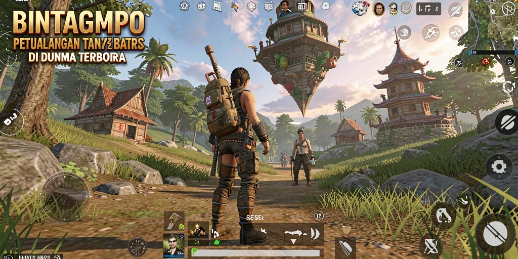Screenshot gameplay <strong>BINTANGMPO</strong> menampilkan petualangan di dunia terbuka.