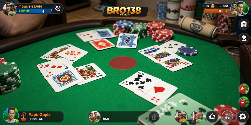 Gameplay Gaple seru dengan teman-teman online di BRO138.