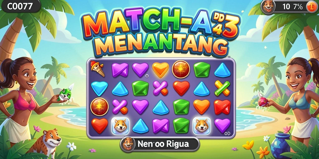 Screenshot gameplay seru C0077 dalam kategori Match-3.