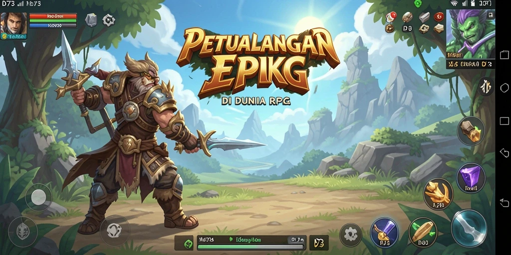 Screenshot gameplay D73 menampilkan pertempuran seru dan grafik yang memukau.