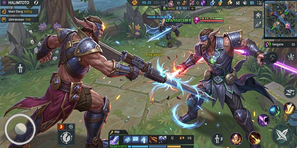 Screenshot gameplay mendebarkan dari HALIMTOTO dengan aksi tim yang seru.