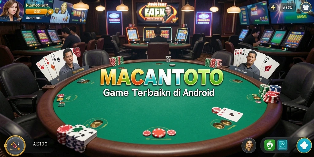 Tampilan gameplay seru dalam MACANTOTO dengan suasana Poker yang menegangkan.