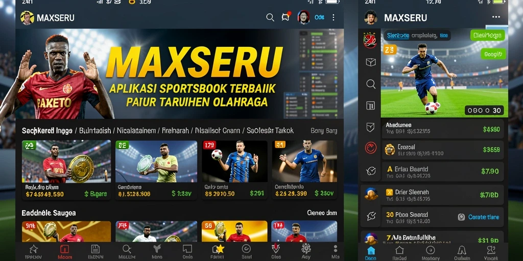 Tampilan utama MAXSERU menampilkan berbagai pilihan taruhan olahraga.