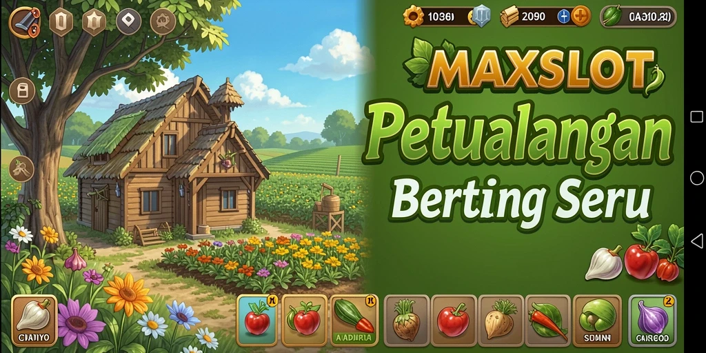 Tangkapan layar dari gameplay seru di MAXSLOT dengan suasana ladang yang indah.