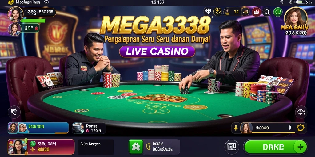 Tampilan gameplay Live Casino yang menarik di aplikasi MEGA338.