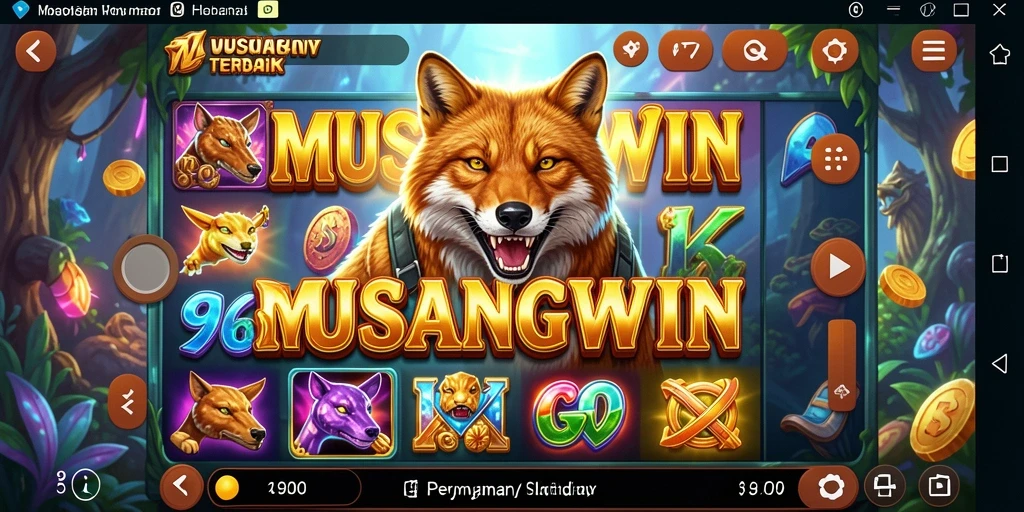 Screenshot menunjukkan gameplay menarik dan jackpot besar di MUSANGWIN.