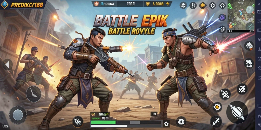 Screenshot PREDIKSI168 menampilkan aksi seru di medan perang Battle Royale.