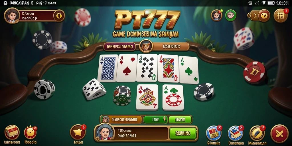 Screenshot yang menampilkan keseruan gameplay Domino di PT777.