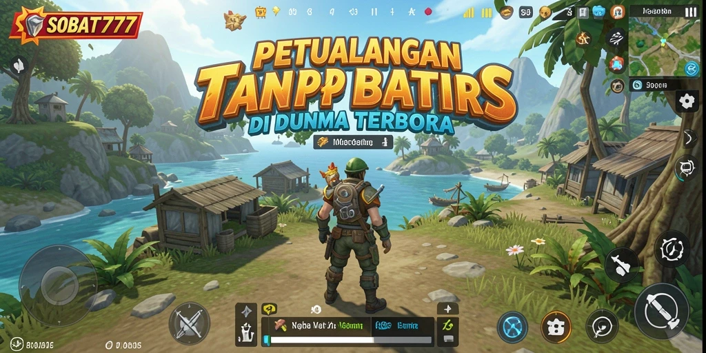 Screenshot gameplay SOBAT777 yang menunjukkan dunia terbuka yang luas dan interaktif.