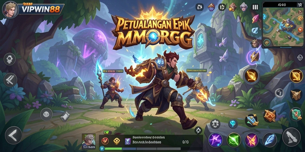 Tangkapan layar gameplay <strong>VIPWIN88</strong> yang menampilkan pertarungan seru dalam dunia MMORPG.